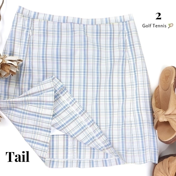 Tail Pants - Tail Golf Tennis Pastel Blue Plaid  Skorts Size 2
